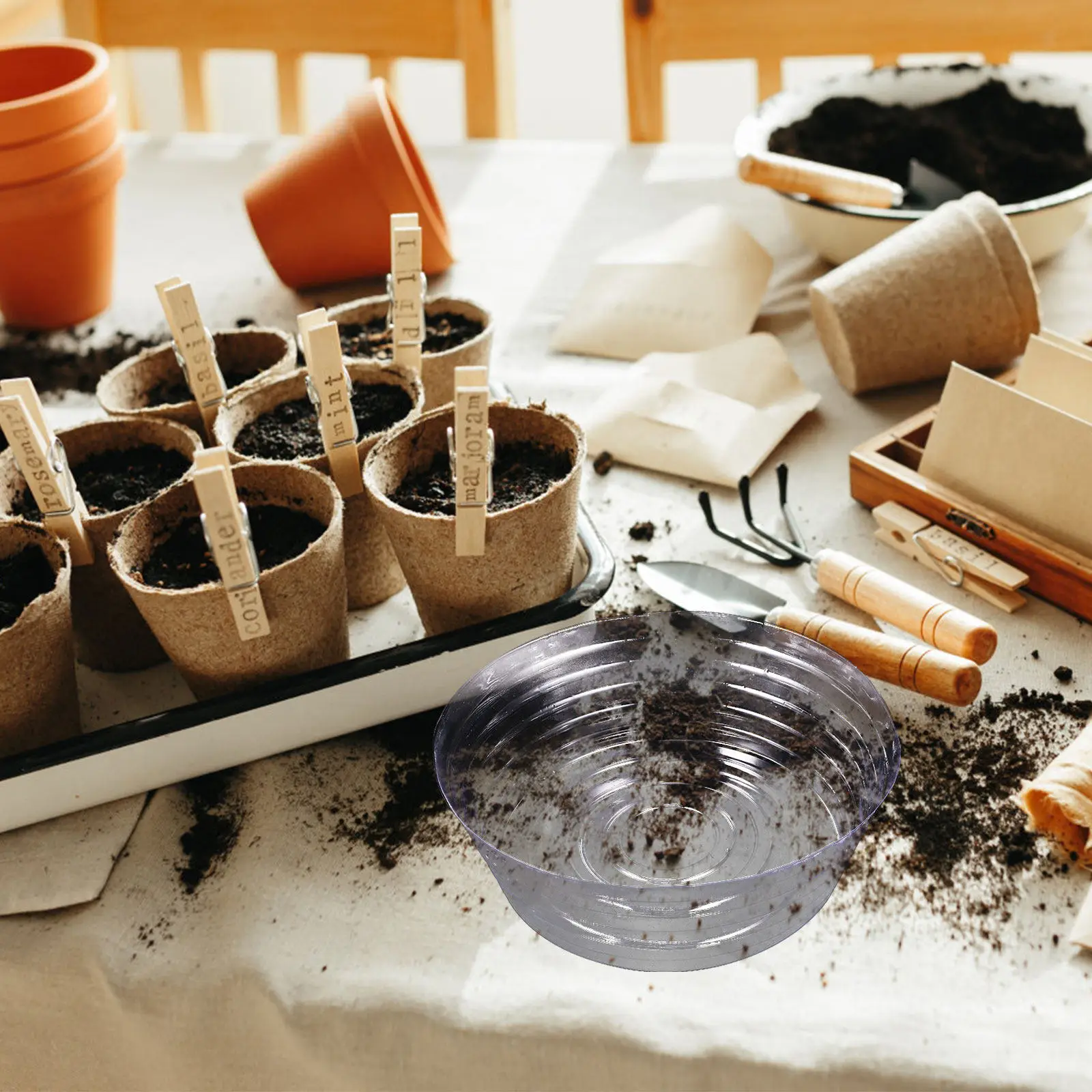 

Набор из 6 поддонов для цветочных горшков, премиум-класса, из полипропилена, круглые, для использования в помещении и на улице, защита от перелива, поддон-ловушка для капель, основание для кашпо, вкладыш для садовых горшков