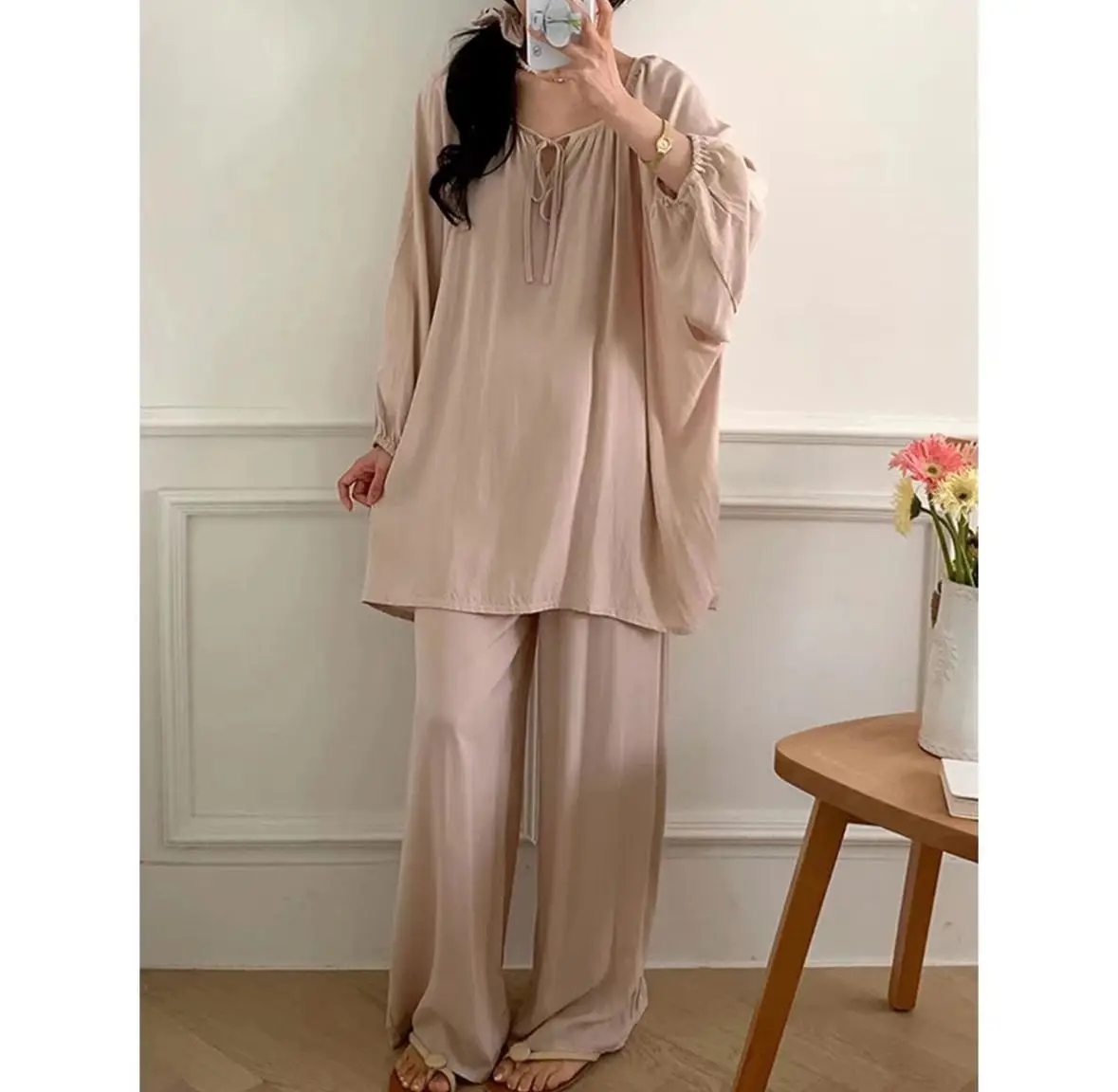 Plus Size 5XL 150kg Autumn Womens Pajama Sets Long Sleeve Tops and Pants Button Down Sleepwear Nightwear Lounge Sets