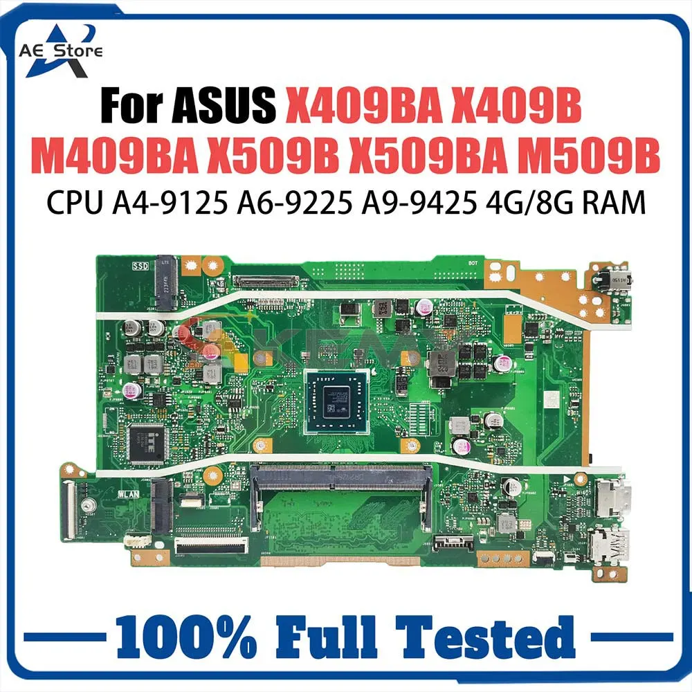 

Computer Mainboard For ASUS VivoBook X509BA X509B M509BA D509BA M509B X409BA Laptop Motherboard With A9-9425 CPU 4G 8G RAM