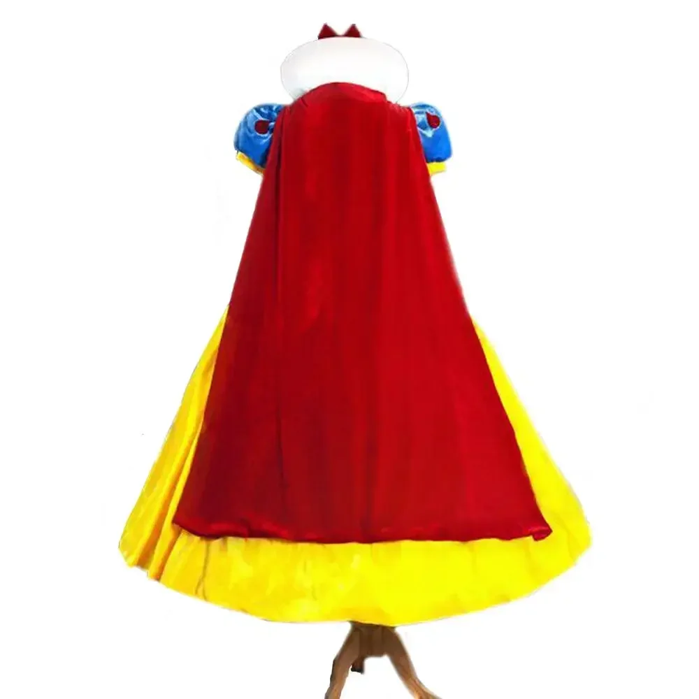 Women Adult Halloween Cartoon Princess Snow White Costume For Sale White Snow Princess With Bustle