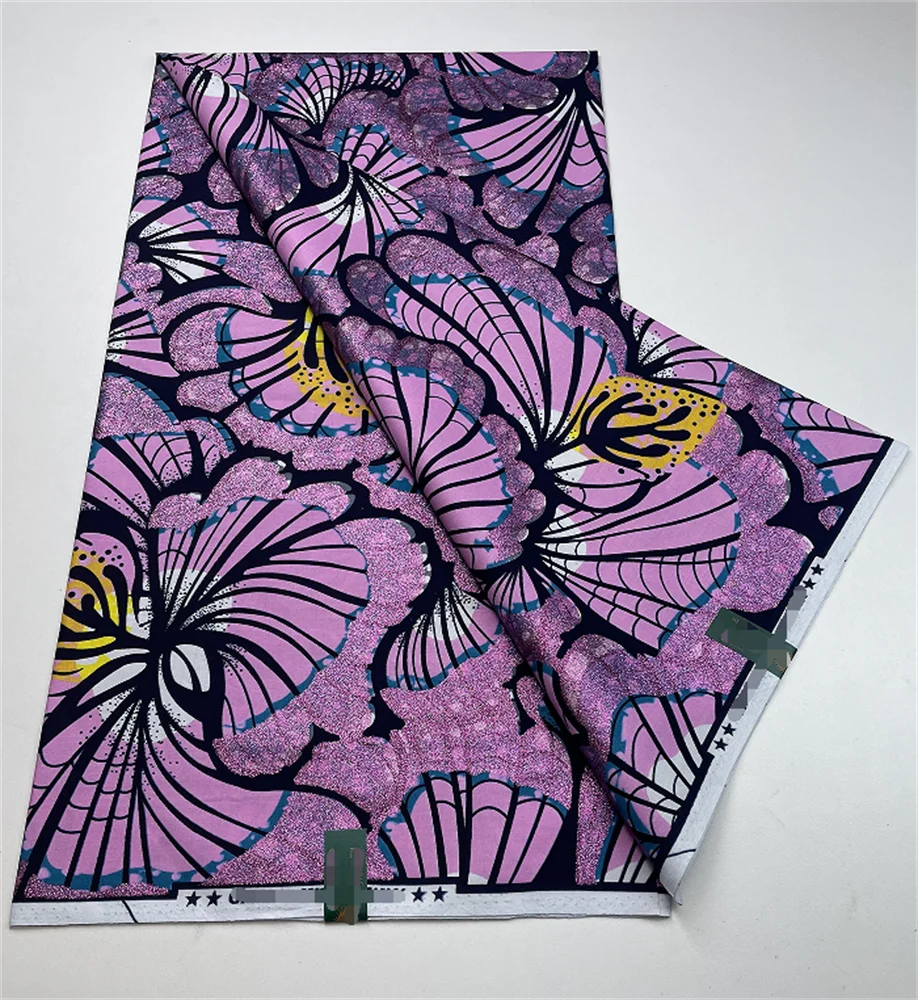 100% Cotton Guaranteed Veritable African Real Wax Fabric High Quality Batik Print Gold Wax Soft Pagne  Nigeria Ankara Wax Fabric