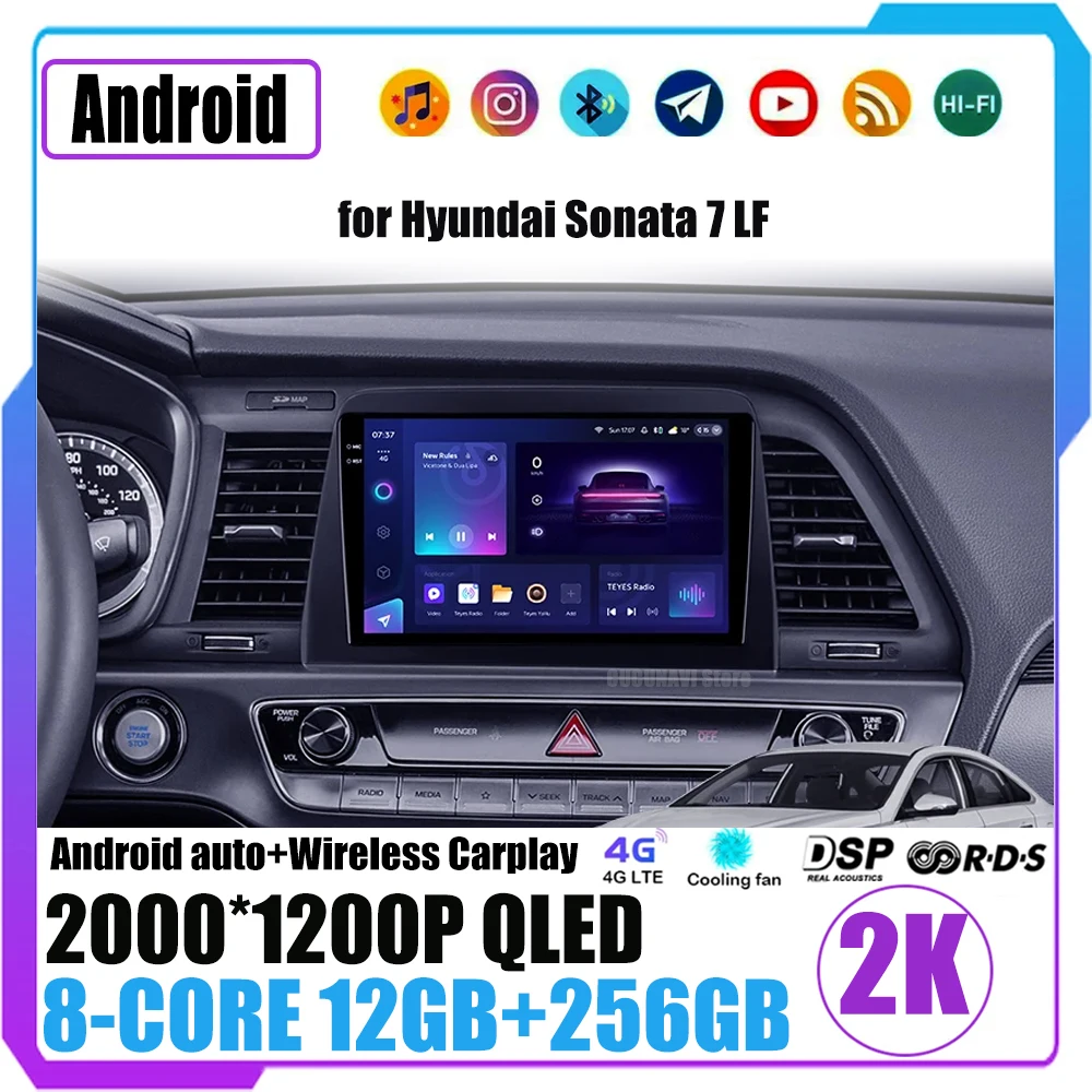

Car Radio Android 16 For Hyundai Sonata 7 LF 2017 2018 2019 Carplay Auto DSP Video WIFI Head Unit Navigation GPS Stereo Player