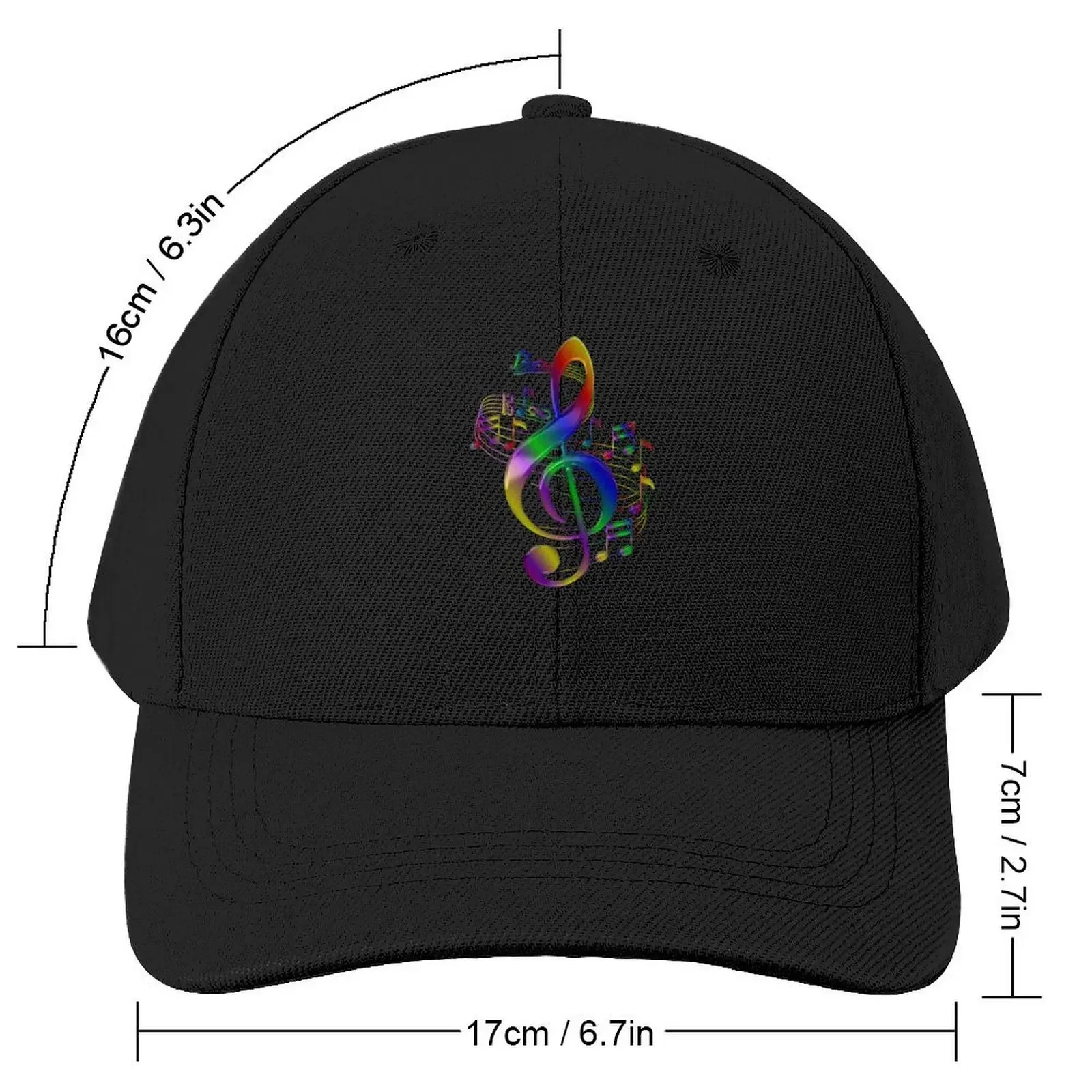 Colorful Treble Clef With Music Notes Baseball Cap New In The Hat Cosplay Women's Beach Outlet Men's