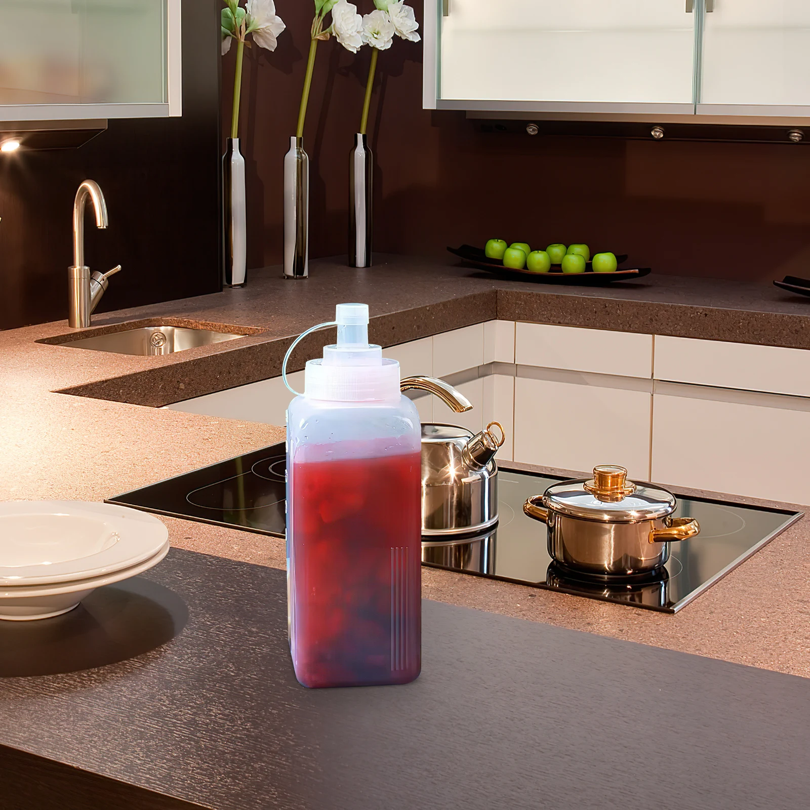 

2pcs 800Ml Empty Squeeze Bottles For Ketchup Mustard Oil Sauce Dispenser Kitchen Condiment Jar Plastic Drizzle Bottle Set Squirt