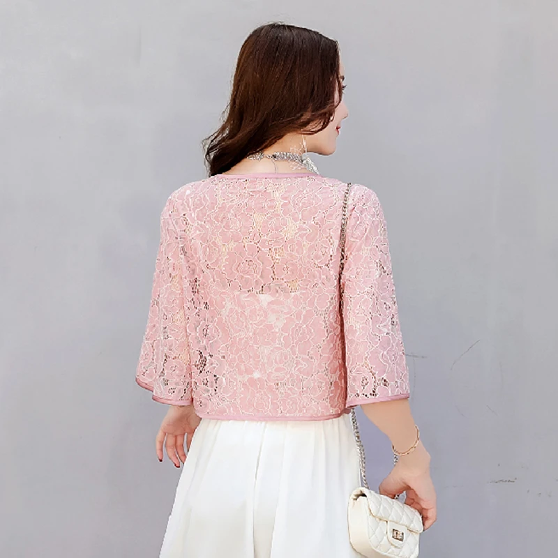 White Black Pink Lace Bolero Wedding Cape Shrugs For Women Bolero Femme Bridal Jacket Elegant Party Cape Dress Top Shawls Wraps