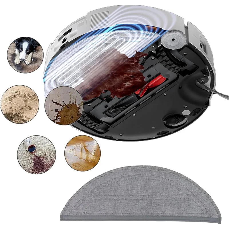 

Stable-6PCS Mop Pads Replacement For Roborock Saros 10 / G30 / Roborock S9 Maxv Ultra Vacuum Cleaner Parts Washable Mopping Pad