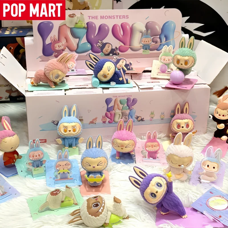 

Горячая POP MART The Monsters Labubu Series Lazy Yoga слепая коробка мультяшная аниме-фигурка Mystery Box настольная игрушка-сюрприз подарок на день рождения