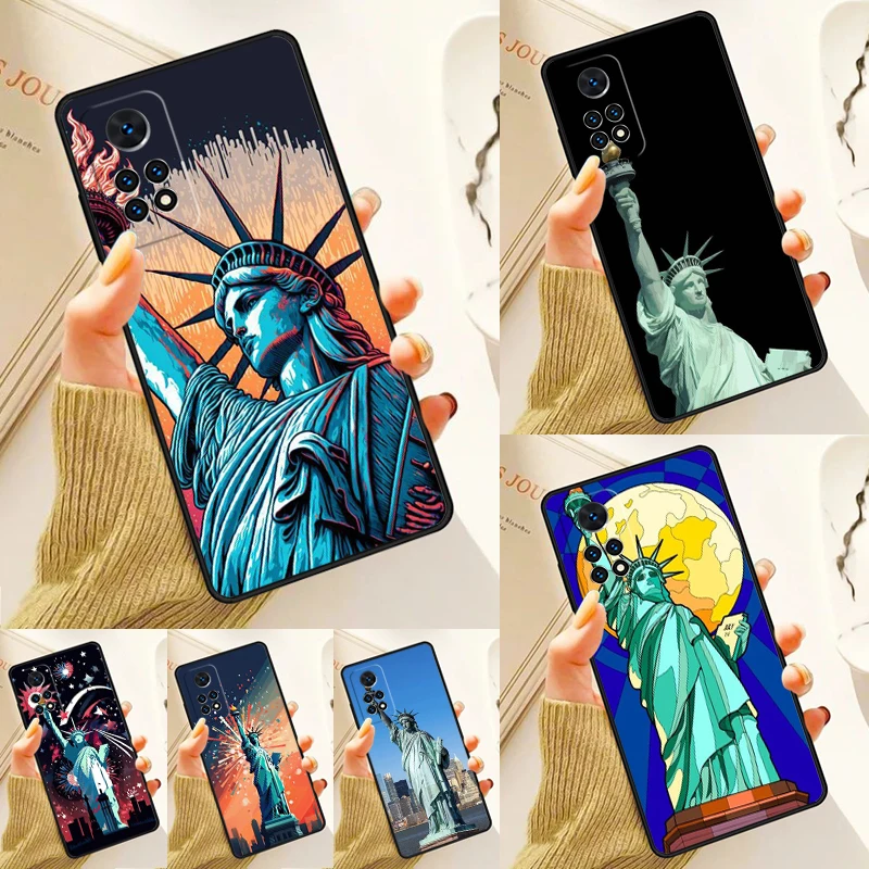 America Statue of Liberty Case For Samsung Galaxy S24 Plus S23 S20 S21FE Lite S22 Ultra Note 20 S8 S9 S10 Phone Coque