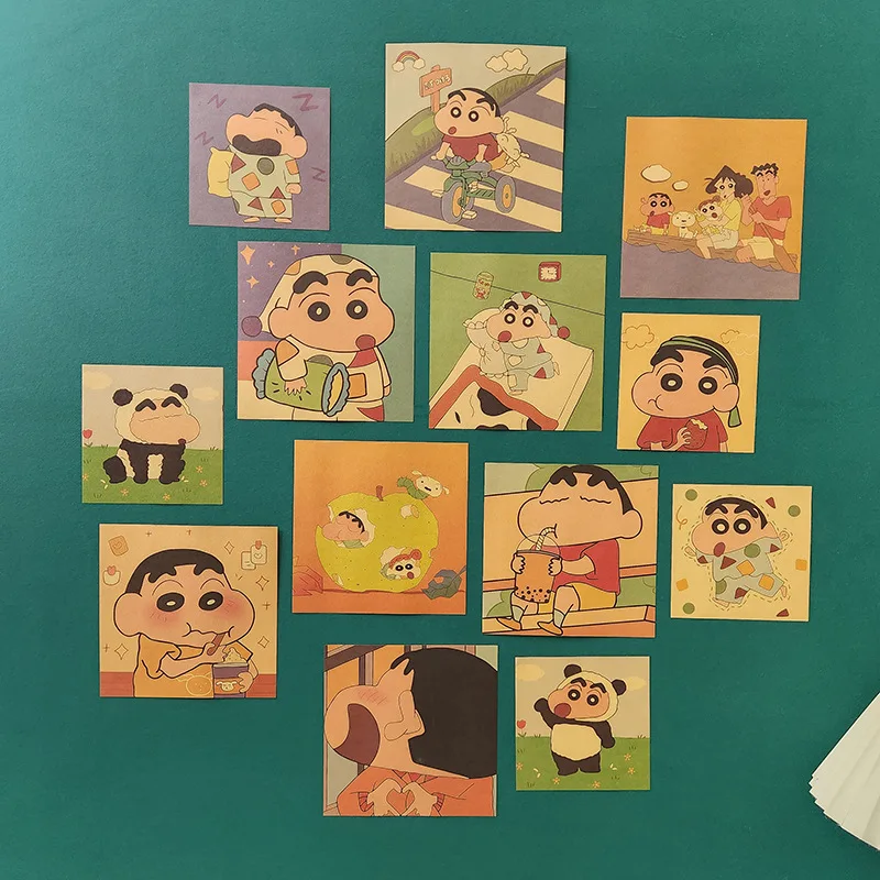 13pcs/set Cartoon Posters C-Crayon Shin Chan Cartoon Wall Art Prints Canvas Painting Decor Anime Poster for Living Room Home