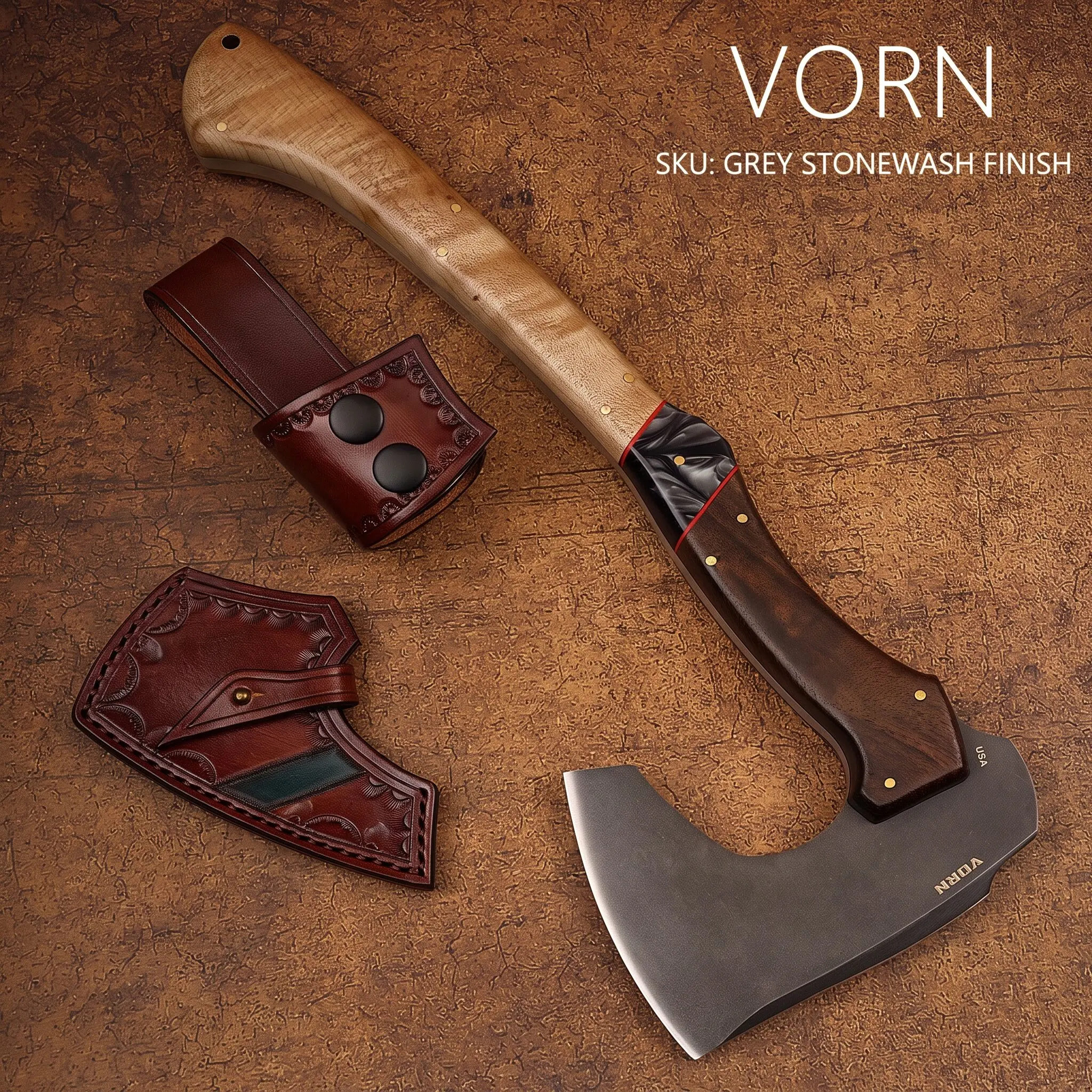 VORN Ram Camp Axe – 80CRV2 High Carbon Steel, Imported Camping & Survival Axe for Chopping, Trail Clearing & Bushcraft