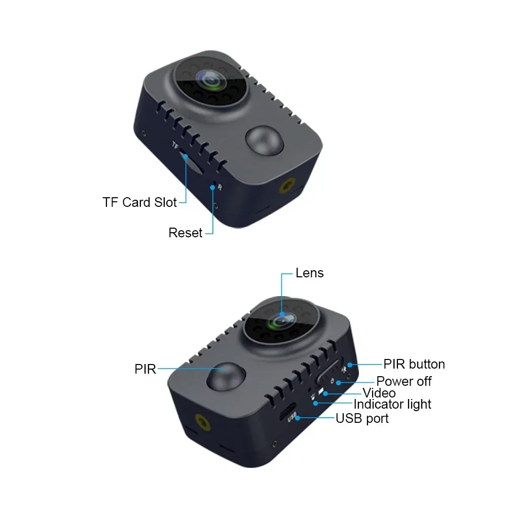 MD29 Mini Camera 1080P HD Infrared Night Vision PIR Video Recorder  Small Security Cam Motion Detection Micro Camcorder