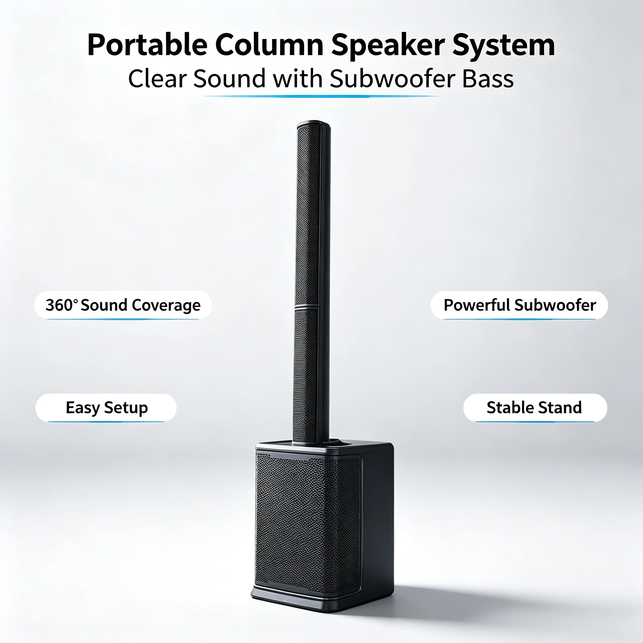 PRX ONE Portable Column Array Speaker 400W+150W Active Audio System Indoor & Outdoor Professional PA Column Speakers