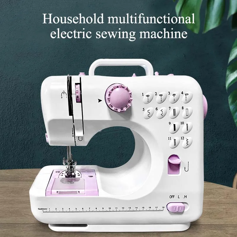 Portable Household Sewing Machine Fully Automatic Multifunctional Desktop Electric Sewing Machine ABS Metal Materials Power Tool