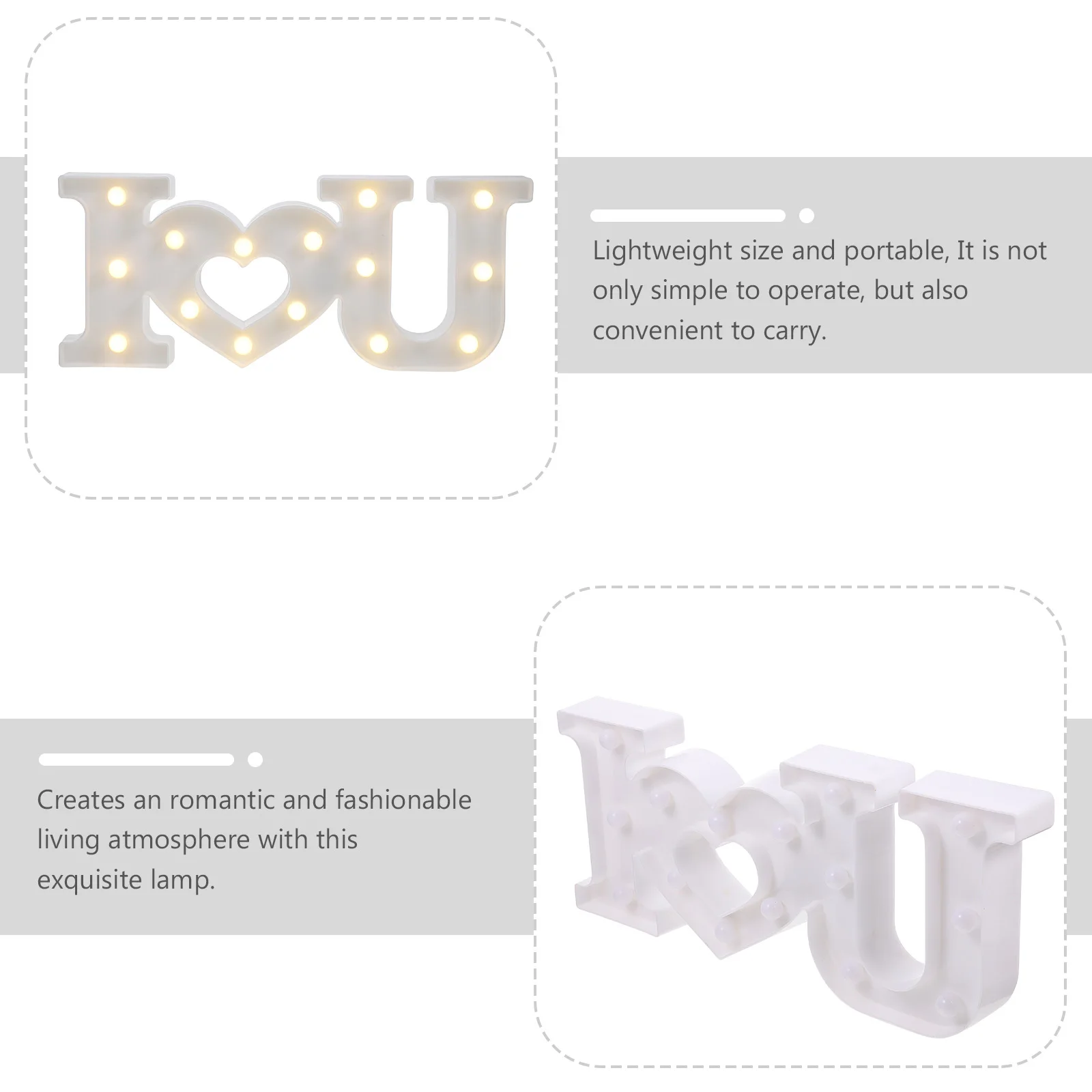 أضواء تصميم الحروف الرومانسية، مصابيح LED رائعة لعيد الحب، أضواء زخرفية إبداعية لتخطيط غرفة المنزل