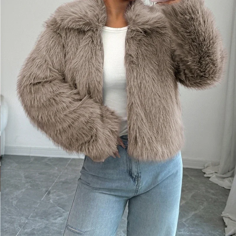 

Temperament Elegant Style Versatile Fluff Long-sleeved Coat Jacket Women's Clothing 2025 Autumn and Winter