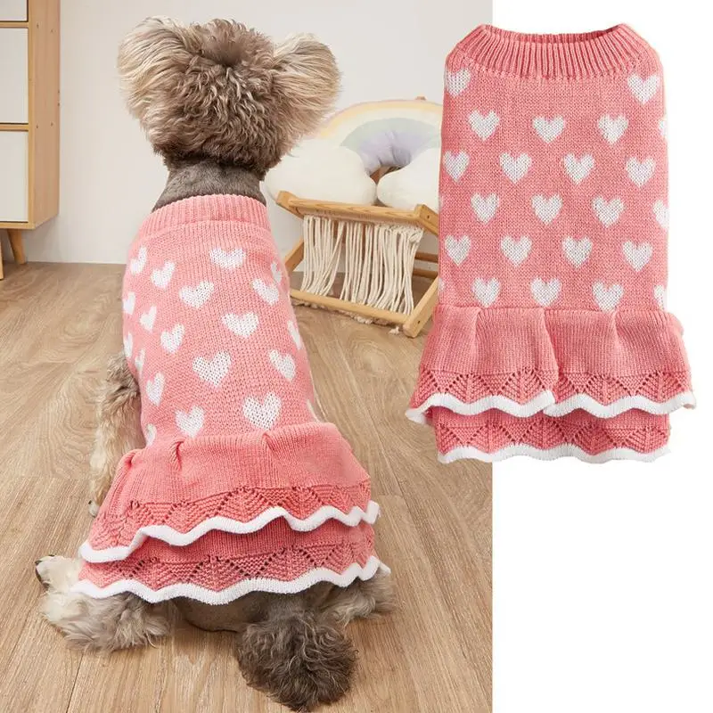 M80 Dog clothes autumn and winter cute princess dress warm Korean style love cat clothes British Shorthair Blue Cat Teddy