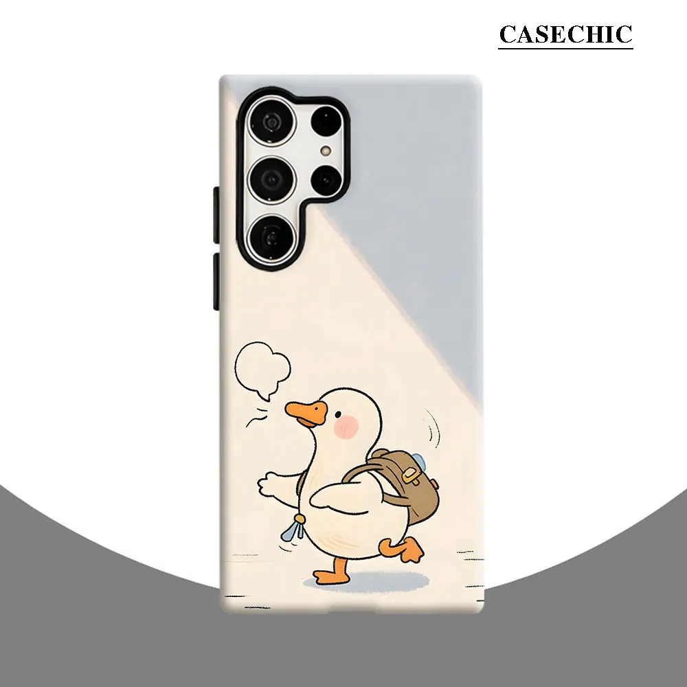 Backpack Duck Hiking Phone Case for Samsung Galaxy S26 S25 Ultra S24 S23 Ultra Plus Shockproof Double layer tough Back Cover