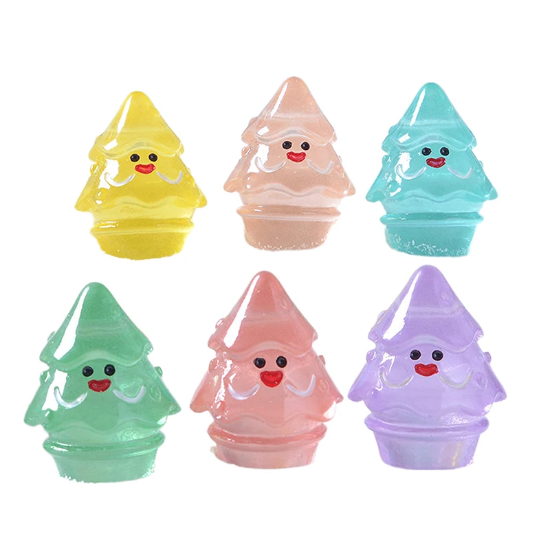 5pcs/1pce Mini Luminous Christmas Tree Ornaments Figure Decor Kids New Year Gift