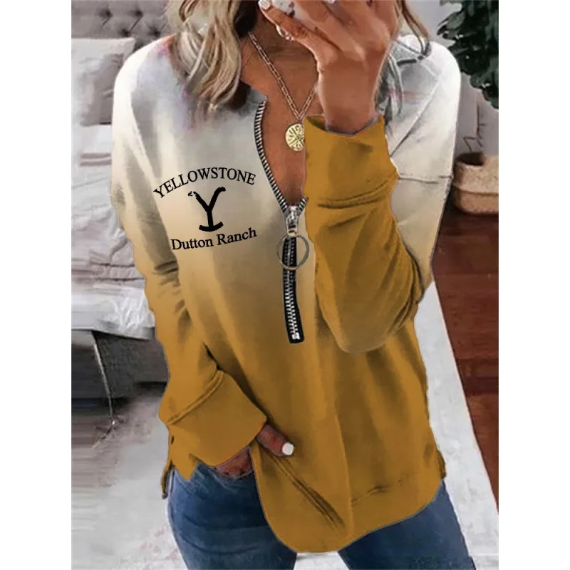 

Comfortable And Fashionable Design For Women, High-End Cross-Border Long Sleeved Round Neck Casual 3d Zippered Autumn TopWF4