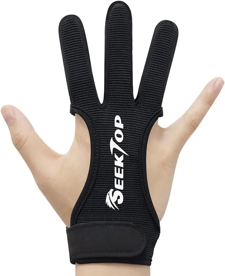 

Seektop Traditional Archery Shooting Glove 3 Finger Protection Gloves for Kids Youth Adult Beginners Shooting