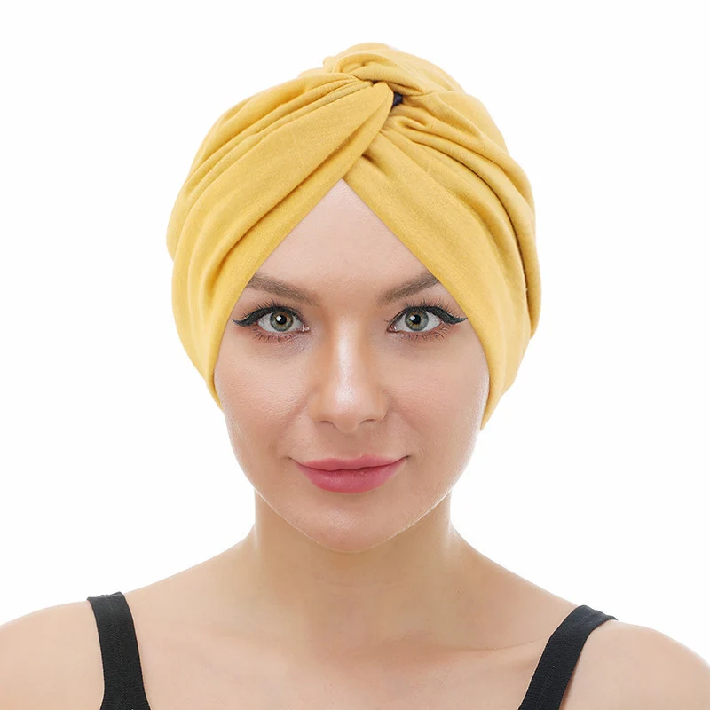 Turbante monocromático muçulmano para mulheres, chapéus islâmicos, boné indiano, tampas hijab internas, chapéu cruzado testa, camisa