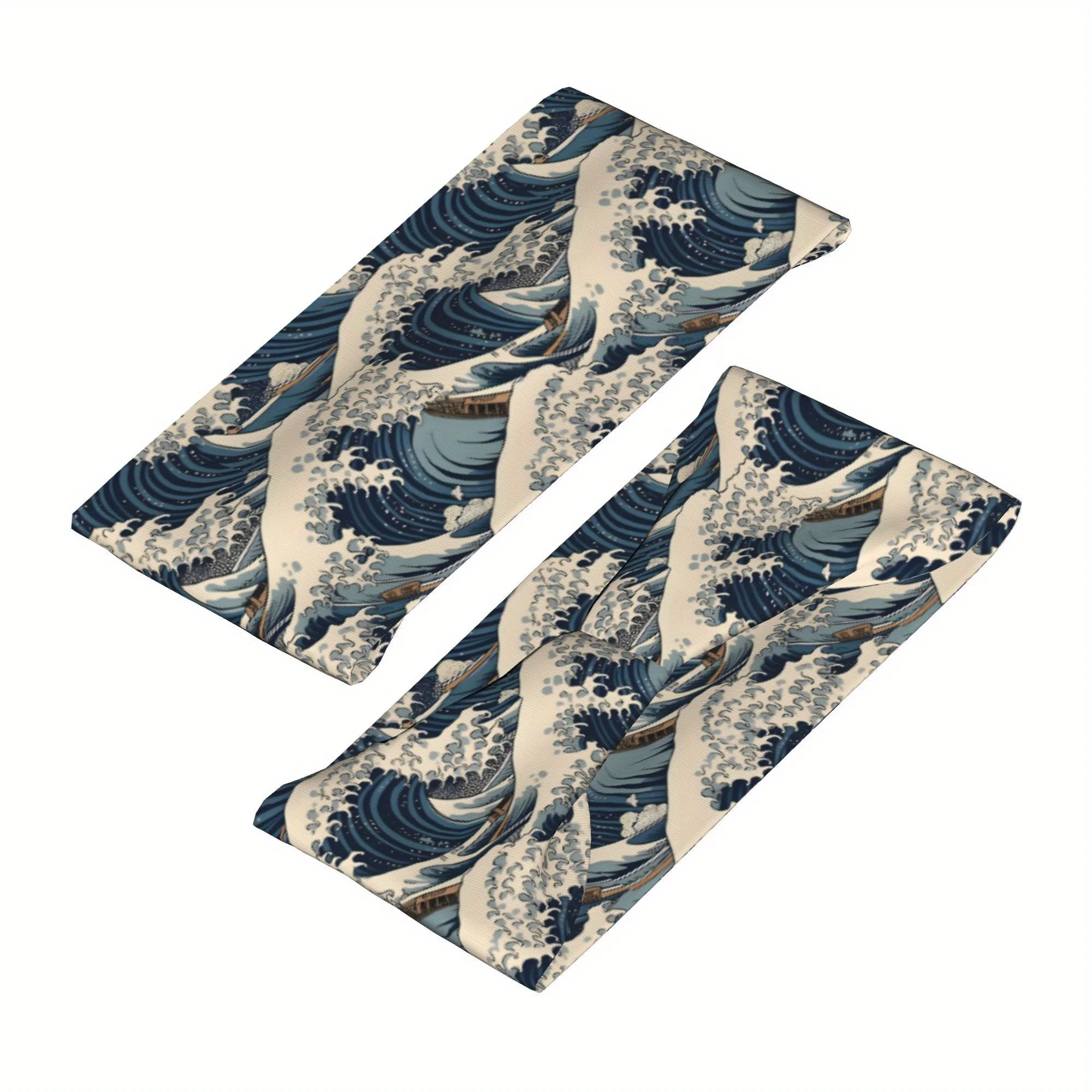 The Great Wave off Print Headband Sweat Absorbent Sports Hairband for Yoga Running Daily Wear Elastic Non-slip Art Unisex