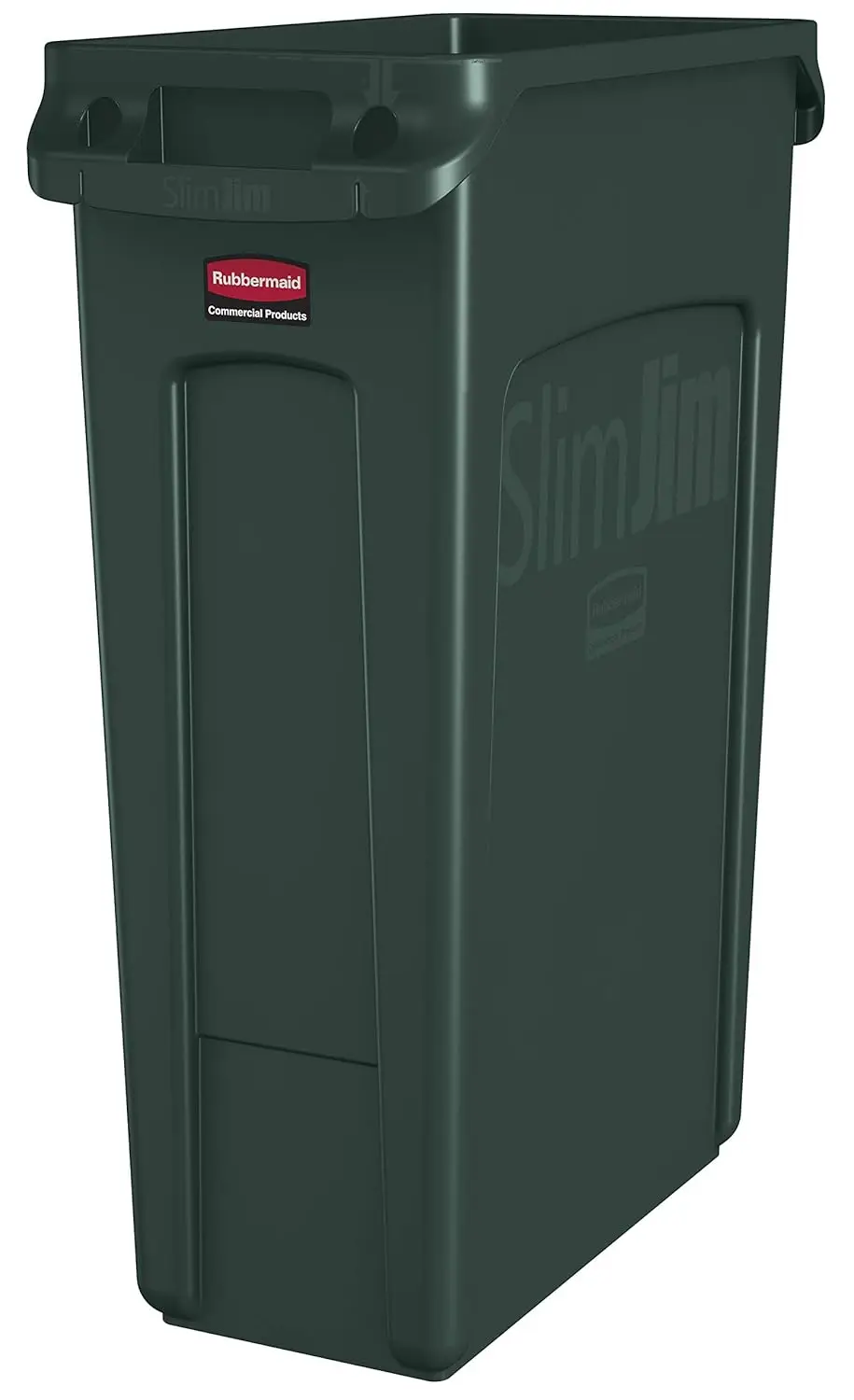 

23-Gallon Slim Trash Can with Venting Channels, Green, for Kitchen Office Workspace