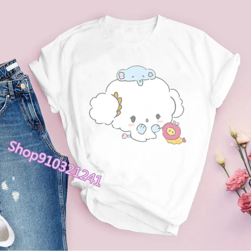 Sweet Cogimyun T Shirt Women Graphic Tees Cute Manga Tshirt Women Short Sleeve Tops Streetwear O-Neck Cartoon T-shirts