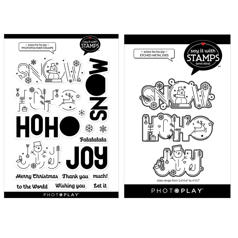 

July 2024 New Christmas Snow Joy Sentiments Words Clear Stamps Scrapbooking Paper Making Cutting Dies Frames Card Craft