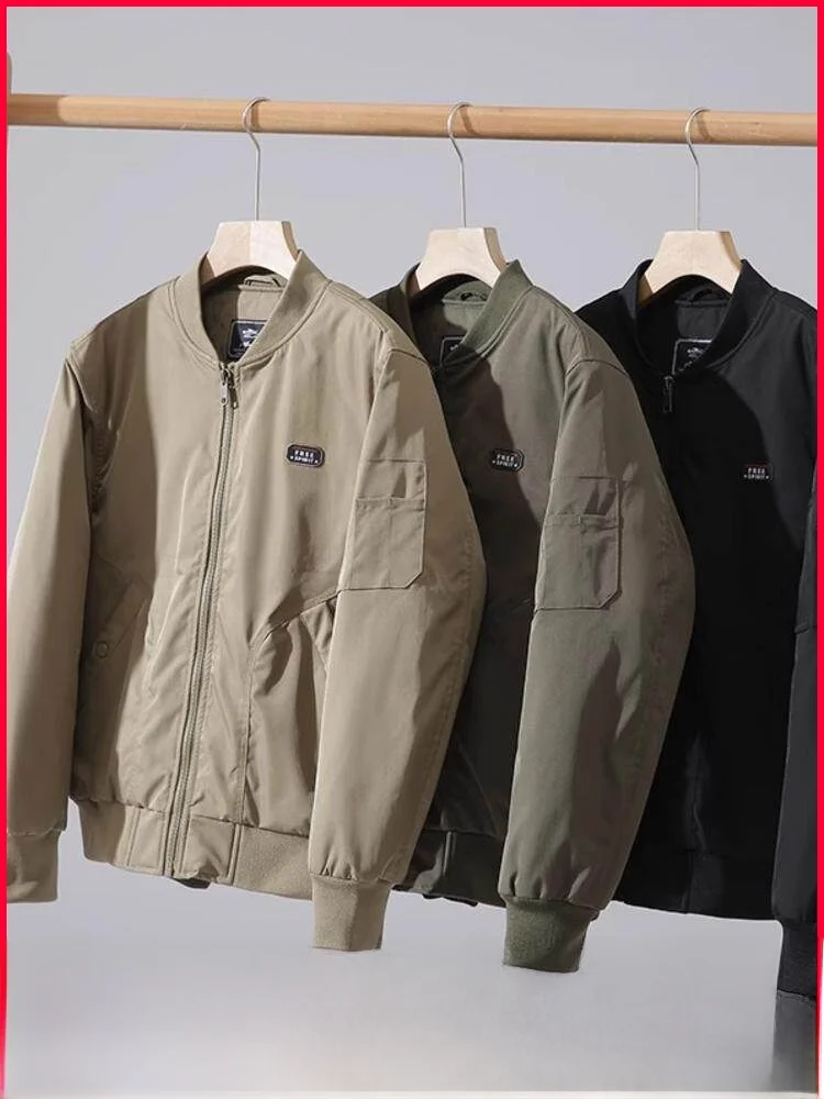 

Outdoor Men's Cotton Jacket Short Ball Collar Warmth Locking Workwear Style Autumn Winter Coat Standard Fit CleanFit Trend