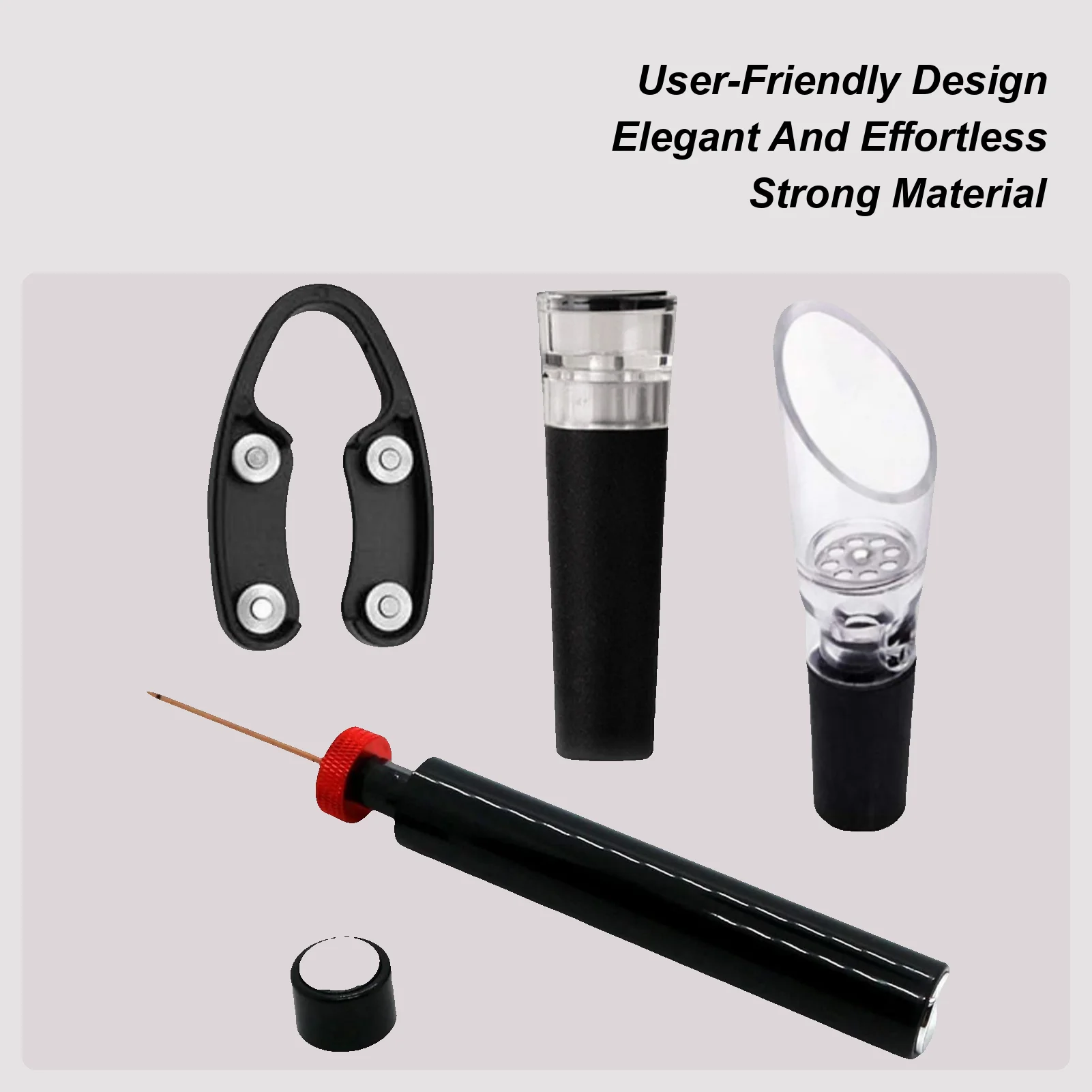 ボトルオープナー-空気圧-4ピース-蓋外し-プロ仕様-キッチン-ワインオープナー-ハロウィン-キッチン-ホーム-バーテンダー-大人-ビール用