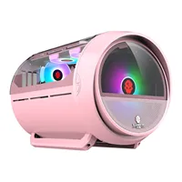 WJCOOLMAN Yuanqidan Mini Computer Case - Circular Side-Exposed Desktop Computer Case Compatible with 240 Water Cooling 2