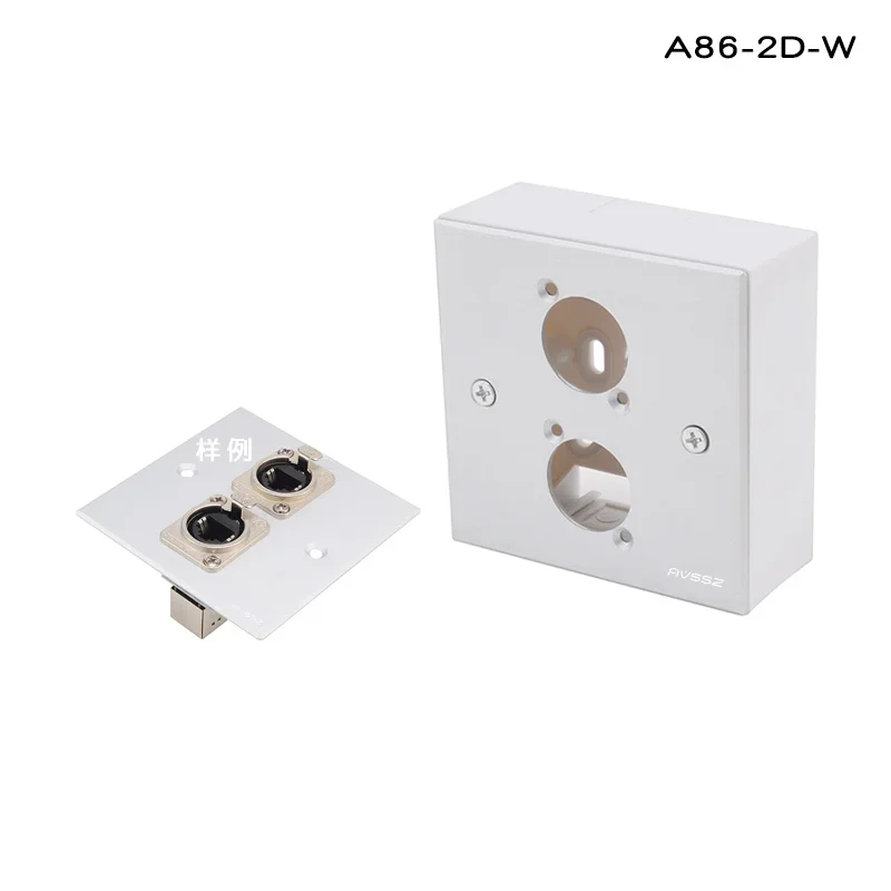 1 Uds. Enchufe tipo D negro 86 Panel tipo enchufe de pared de aleación de aluminio módulo de Audio y vídeo de 2 posiciones tipo combinado A86-2D-B