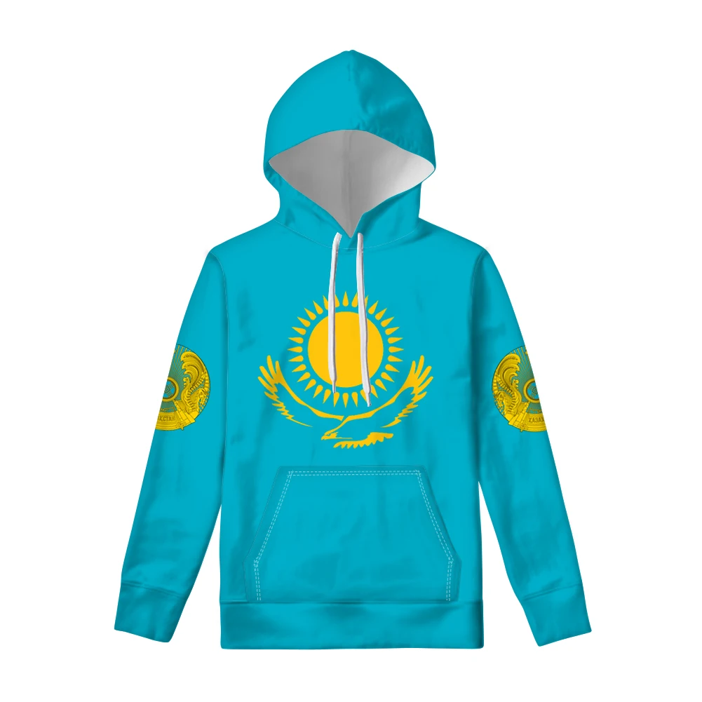 

Kazakhstan Zipper Hoodie Custom Made Name Number Sweatshirt Nation Flag Kz Russian Kazakh Country College Print Photo Clothes