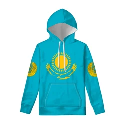 Kazakhstan Zipper Hoodie Custom Made Name Number Sweatshirt Nation Flag Kz Russian Kazakh Country College Print Photo Clothes