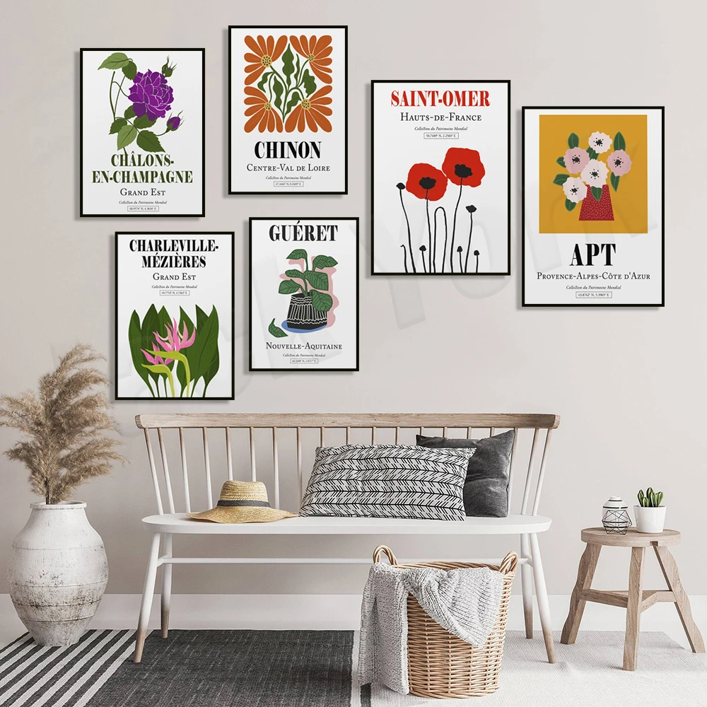 Vitray Brittany، Tarascon de Provence، Chalon، Grand Champagne، فرنسا الشرقية، Vitray Le Franco Grande، ملصق الأزهار الفرنسية