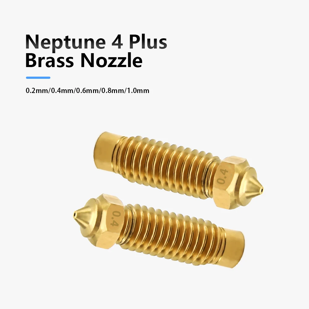 ความคิดสร้างสรรค์ทองเหลือง 3D เครื่องพิมพ์หัวฉีดสําหรับ Neptune 4 Plus หัวฉีดทองเหลืองความเร็วสูงหัวฉีด 0.2 0.4 0.8 1.0 มม.หัวฉีดสําหรับ Neptune4 Max