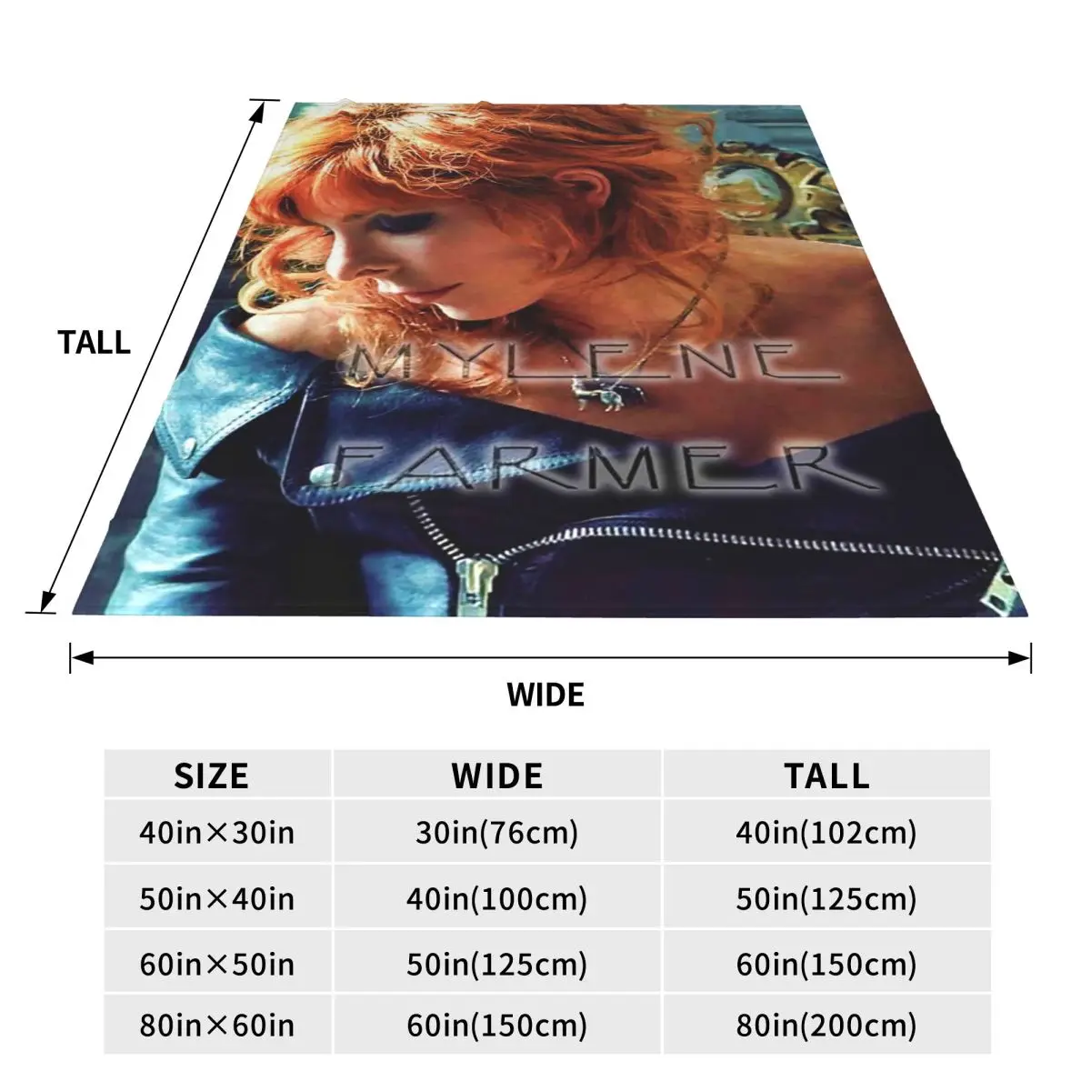 Mylene Farmer French Singer Blanket Soft Warm Flannel Throw Blanket Bedspread for Bed Travel Home Couch