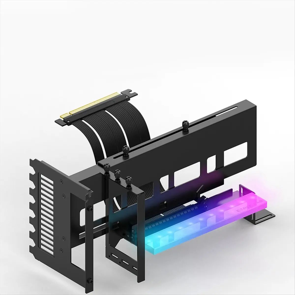 #24P video card holder,EZ-40 ARGB Graphics Card Vertical Bracket PCIe 4.0 X16 Adapter (Black)
