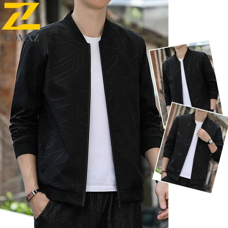 

COMXZ Simple Commute Men Jacket Office Thick Warm Motorcycle Coat Everyday Wear Light Wear Resistant Winter New Apparel