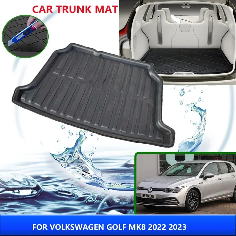 

Коврик в багажник автомобиля для VW Volkswagen Golf 8 Mk8 GTI R 2022 2023, устойчивый к высоким температурам ковер для хранения, автомобильные аксессуары для интерьера