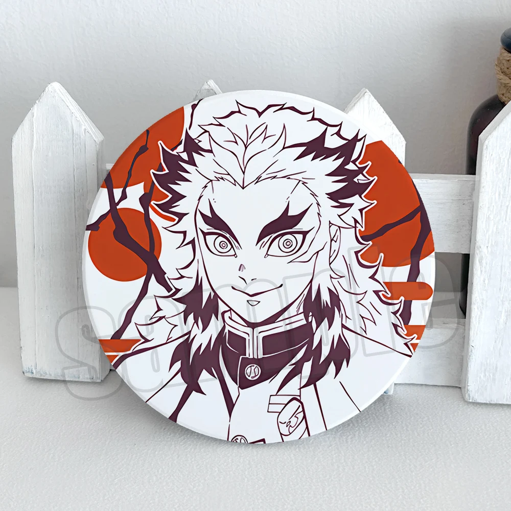 Anime Demon Slayer Cosplay Antiskid Ceramic Cup Exquisite Anti-scald Coaster Cute Xmas Birthday Gift Creativity Table Decoration