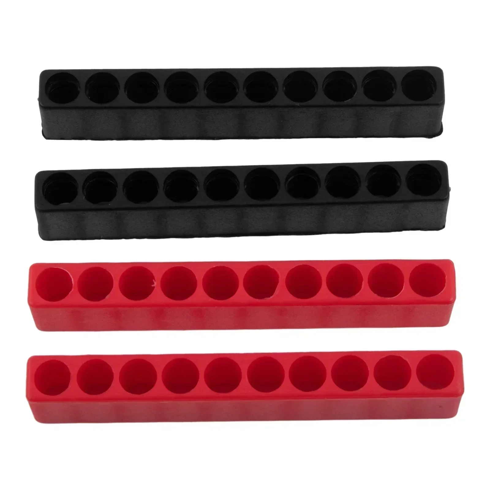 4pcs 10 Holes Screwdriver Bit Holder Storage Soft Rubber Organizer 1/4 Inch Hex Screwdriver Drill Bit Stand Case Power Tool