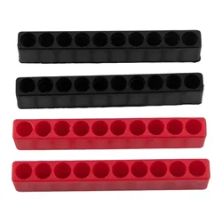 4pcs 10 Holes Screwdriver Bit Holder Storage Soft Rubber Organizer 1/4 Inch Hex Screwdriver Drill Bit Stand Case Power Tool