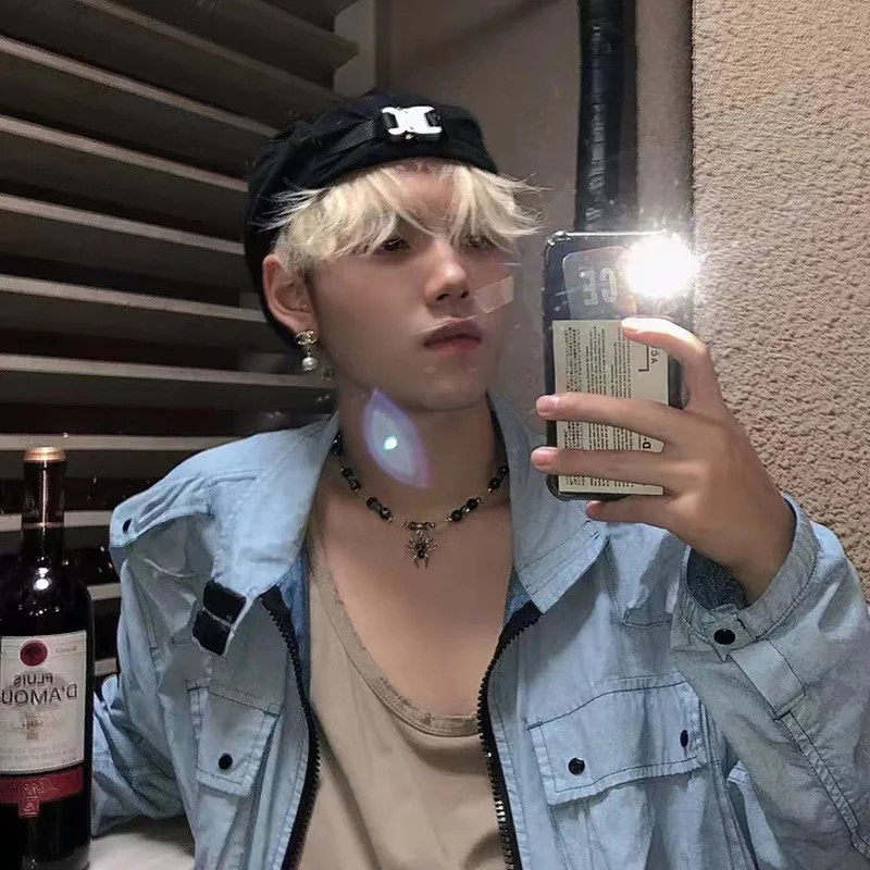 Kpop القوطية الشرير العنكبوت قلادة القلائد للرجال النساء Vintage مطرز المختنق قلادة Collares Y2K الهيب هوب مجوهرات اكسسوارات