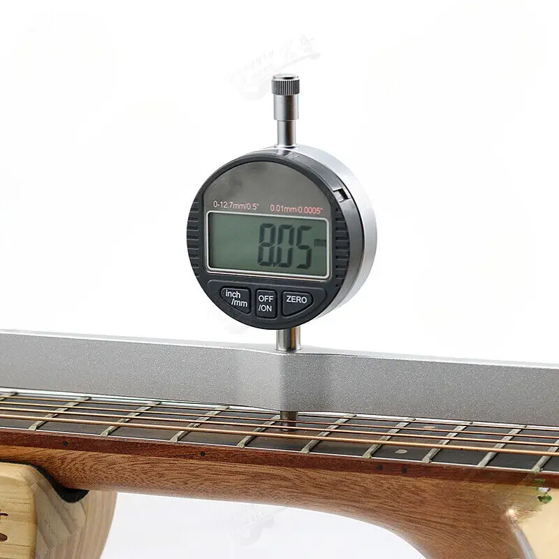 Guitar Leveling Digital Ruler Neck Curvature Measurement Bakelite Fingerboard Leveling Ruler Reset Calibration Guitar RepairTool