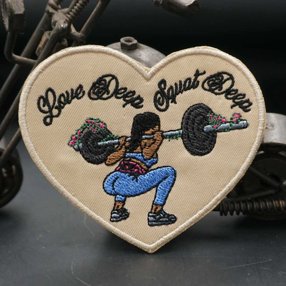 ป้ายปักลายสำหรับกีฬายกน้ำหนักออกกำลังกายแผ่นติดปลอกแขนมีกำลังใจสำหรับกระเป๋าเป้สะพายหลังทหาร