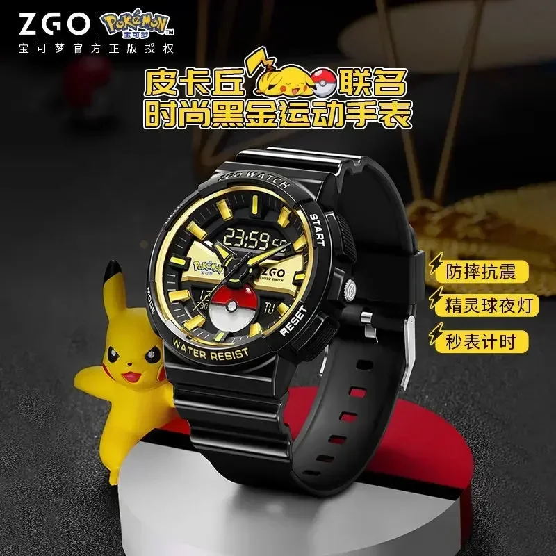 ZGO Pokemon serie de dibujos animados Pikachu, relojes deportivos para estudiantes, reloj electrónico impermeable, juguetes, regalos para niños