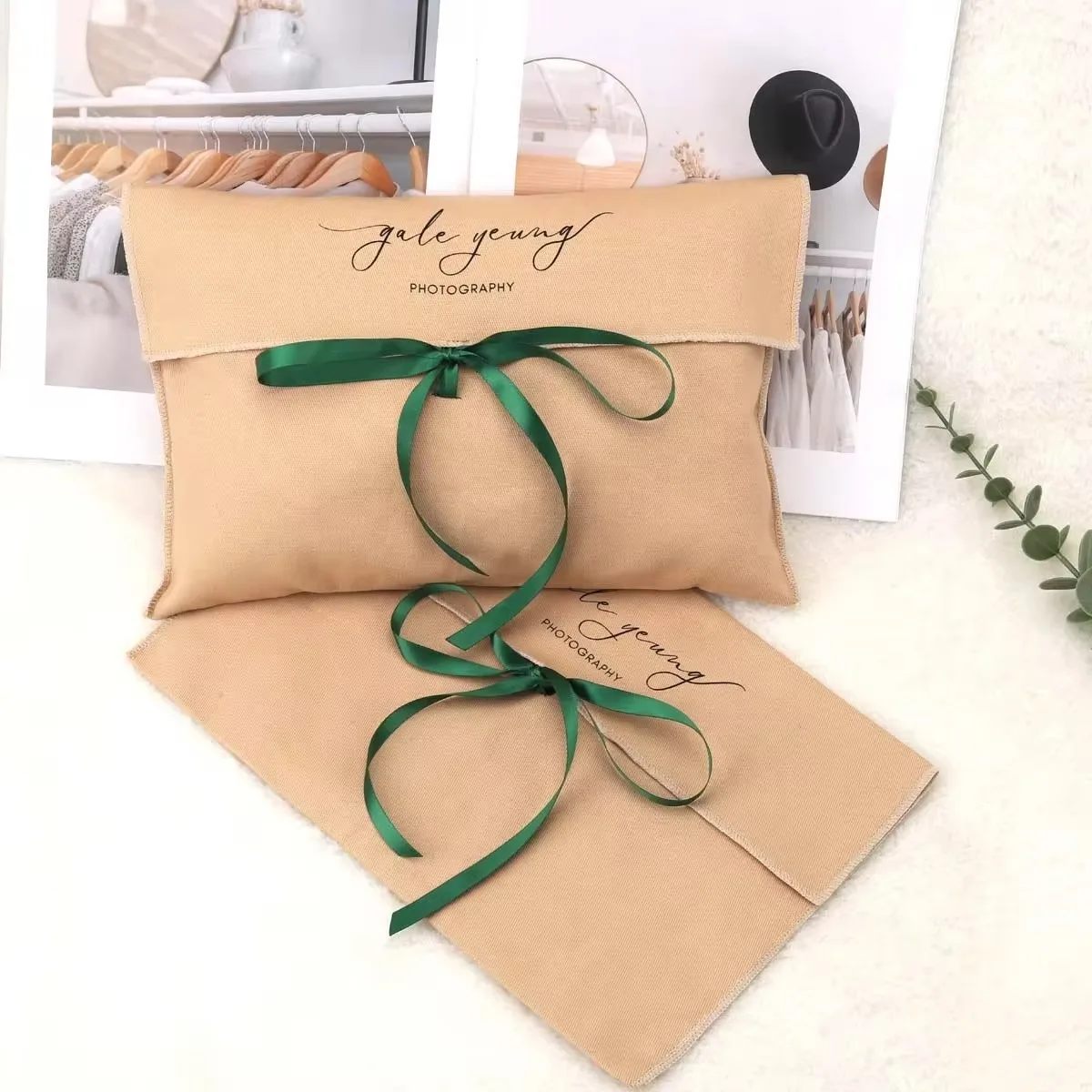 Luxury Envelope Custom Logo Printing Cotton Twill Dust Bag For Packaging Handbag  Envelope Dust Pouch