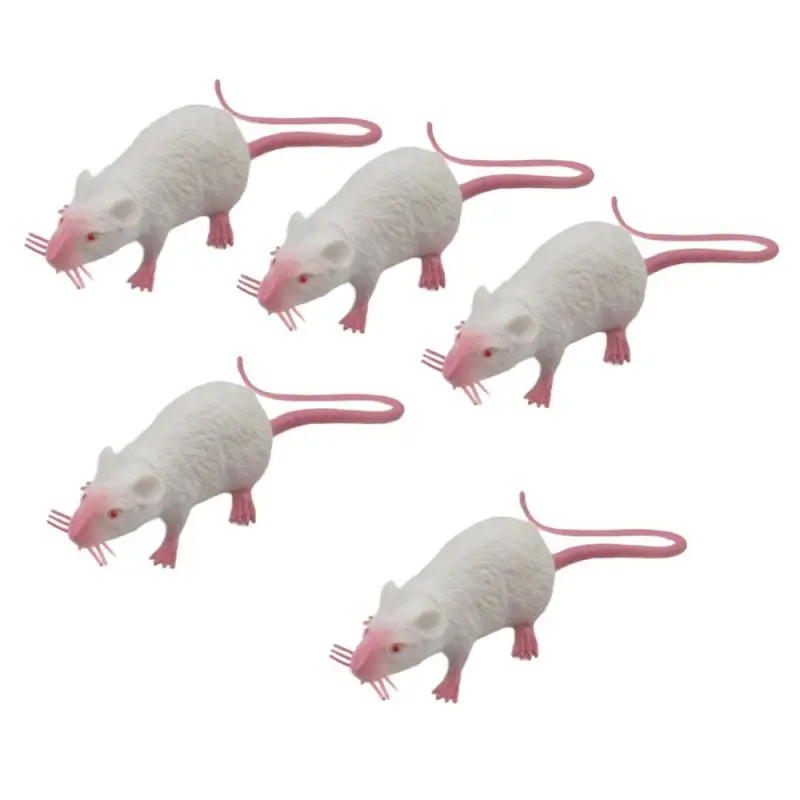 5Pcs Halloween Artificial Plastic Mouse Halloween Party Decor for Home Bar Haunted House Scary Props Kids Trick Toy